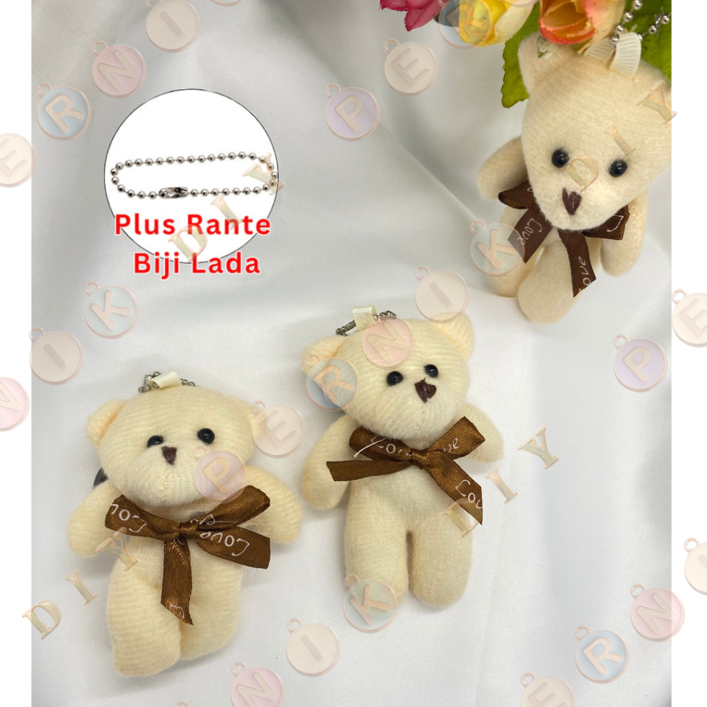 GANTUNGAN *TEDDY BEAR DOLL* (แถมโซ่เมล็ดพริกไทย) | พวงกุญแจห้อยกระเป๋า | กระเช้า | ของชําร่วย | ช่อด