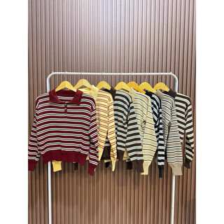 MILKY POLO BLOUSE / ATASAN WANITA STRIPE