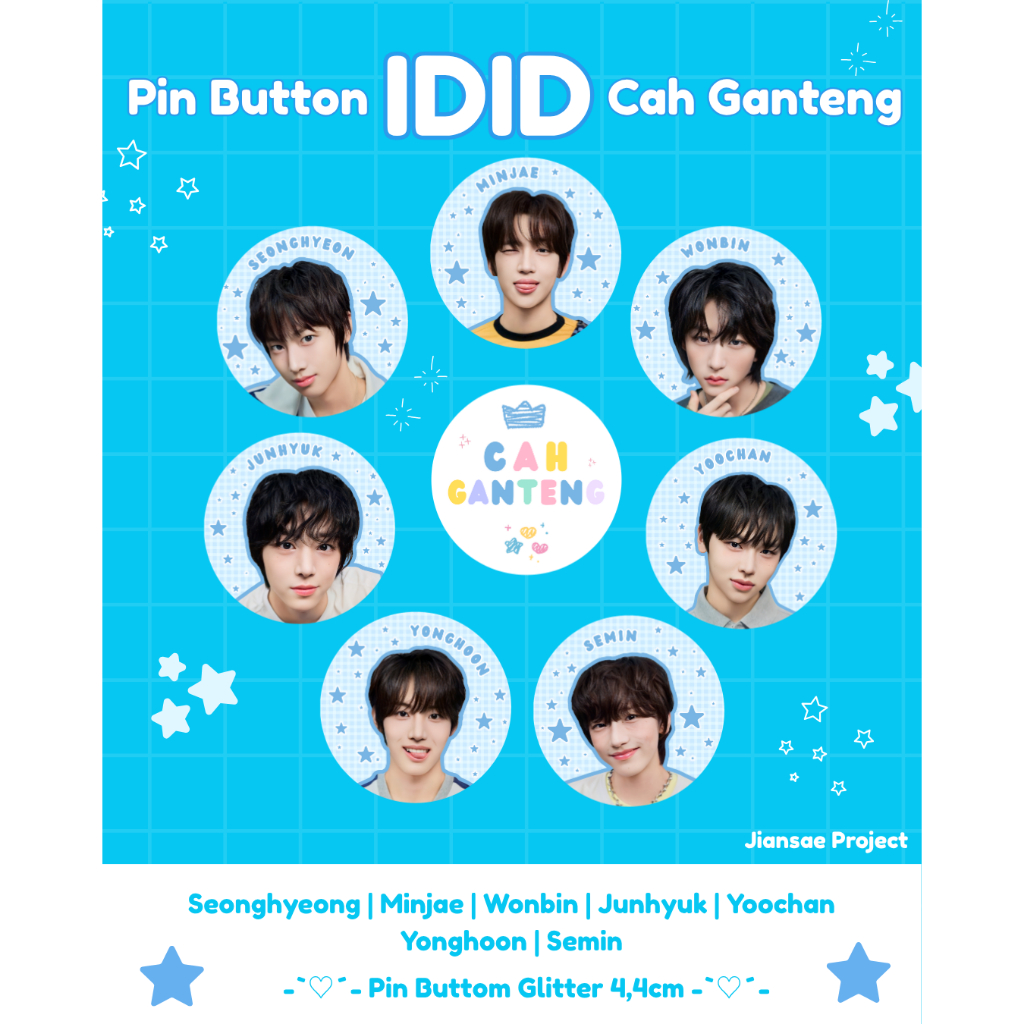 IDID Pin Button Bag Glitter Pin 44mm | Kpop Fanmerch