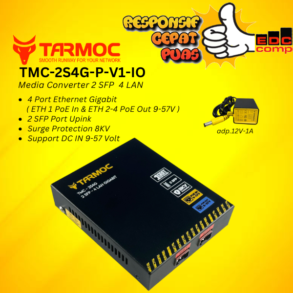 Tarmoc TMC-2S4G-P-V1-IO | Media Converter 2 SFP 4 LAN / 2FO 4LAN | 2SFP 4LAN / 2 SC 4 LAN Gigabit PO