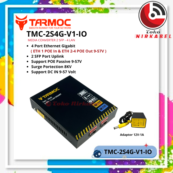 Tarmoc TMC-2S4G-P-V1-IO | Media Converter 2 SFP 4 LAN / 2FO 4LAN | 2SFP 4LAN / 2 SC 4 LAN Gigabit PO