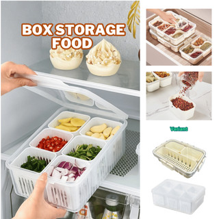 Olala Kotak Penyimpanan Serbaguna 3/4/6 Sekat Wadah Bumbu Sayur Buah Snack Dapur Storage OLL-A03-6