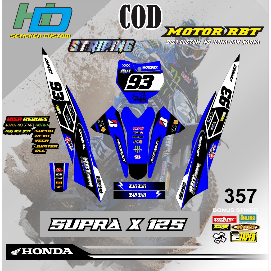 RBT SUPRA X 125 Motorcycle Striping Sticker, ใหม่ล่าสุดการปรับเปลี่ยนเป็ดแข่ง, trabas, CAN BE FOR RB