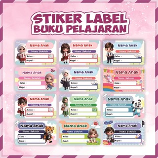 30 Pcs Stiker Label Buku Tulis Pelajaran Sekolah Custom Nama