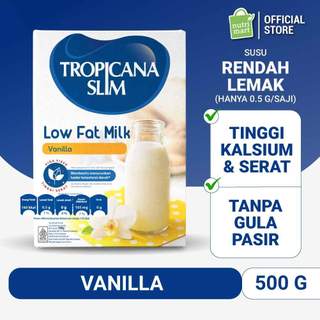 Tropicana Slim Susu Low Fat Vanilla 500gr - Susu Bantu Diet Turunkan Kolesterol
