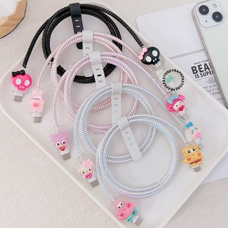 1 Set 4 item Pelindung Kabel Charger Micro Type-C+Type-C dan Lightning+Type-C Pelindung Kabel Data Kawat Kabel Data Handphone SM749-SM767