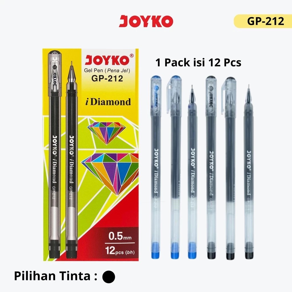 ปากกาเจล Joyko GP-212 iDiamond 0.5 mm [12 ชิ้น]