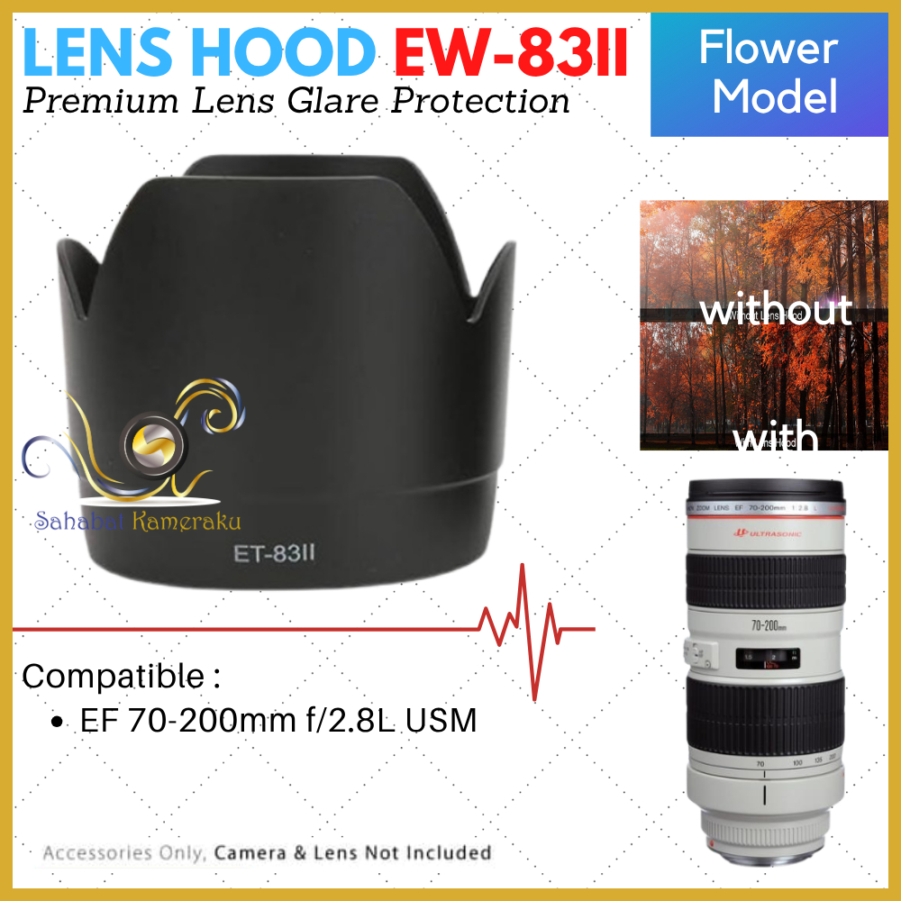 เลนส์ฮูด ET83ii Canon 70-200 mm F 2.8 เลนส์ Non IS ET-83ii 70-200mm F2.8 USM