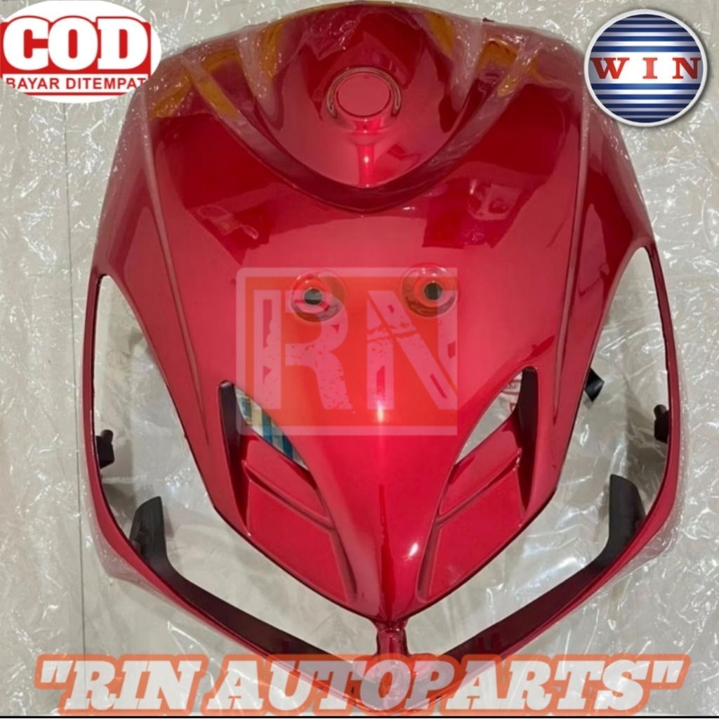 MERAH FRONT SHIELD PANEL MIO SMILE 28D MAROON RED ORIGINAL WIN BRAND