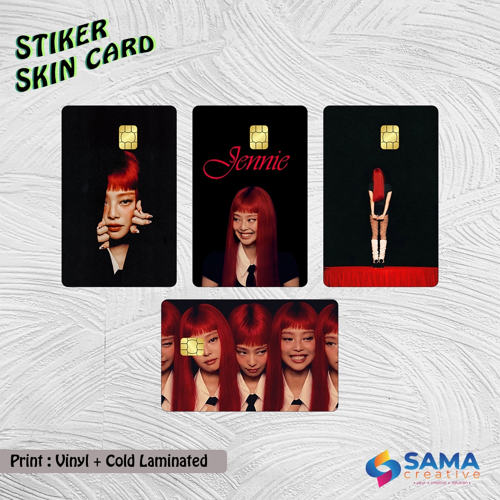 Ruby Jennie - การ์ดสกินสติ๊กเกอร์ - Vinyl ATM Debit, บัตรเครดิต, Emoney, Flazz, Jennie Blackpink บัตรเข้าเกาหลี