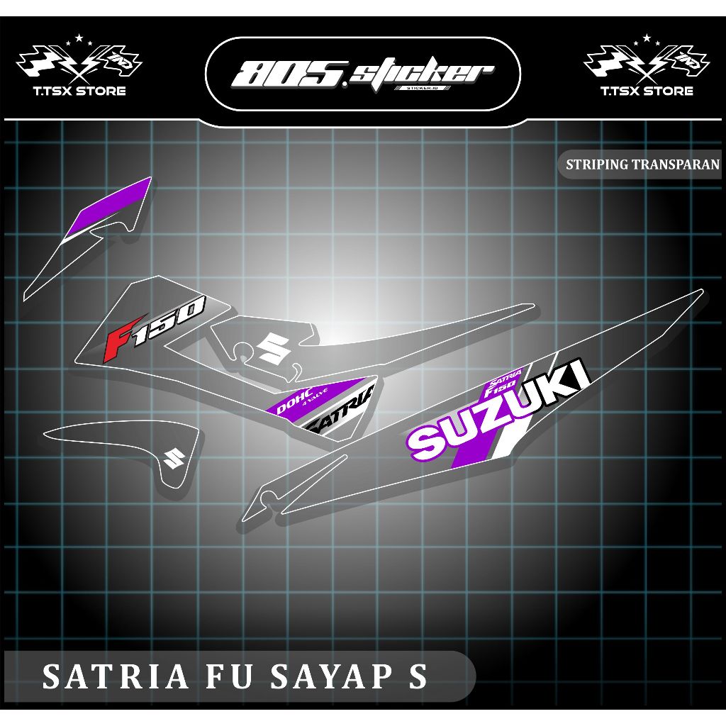 สติ๊กเกอร์ TRANSPARKENT SUZUKI SATRIA FU FACELIFT TYPE S/STRIPING FU F150 FL/FU WINGS S/FU 2014-2015