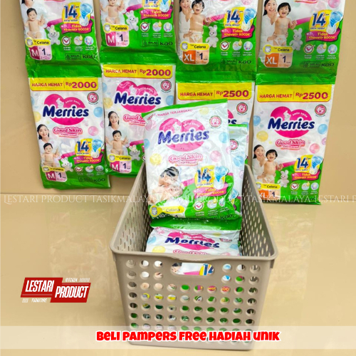 ซื้อ 6 ชิ้น PAMPERS MERRIES BABY DIAPERS ฟรี UNIQUE GIFT COUSE ของคุณเป็นเจ้าของ | ผ้าอ้อมเด็ก | กาง