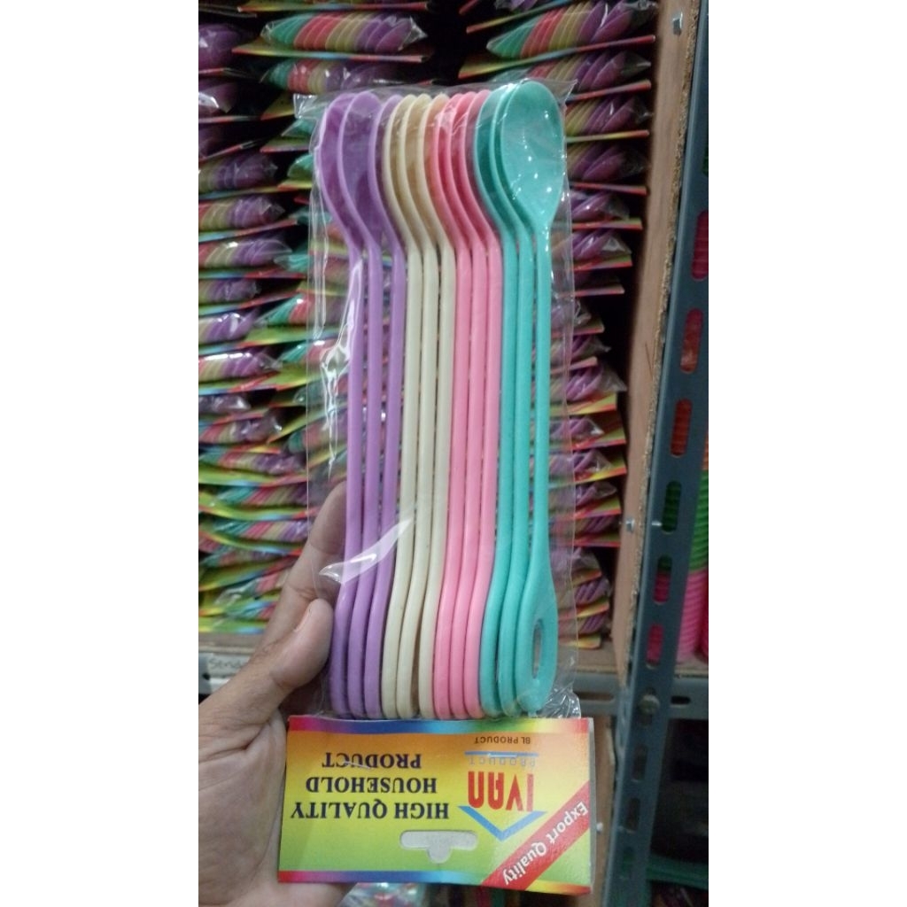 ชาพลาสติก SPOON/TEA SPOON/PLASTIC SPOON/SMALL SPOON CONTAINS 12 สี