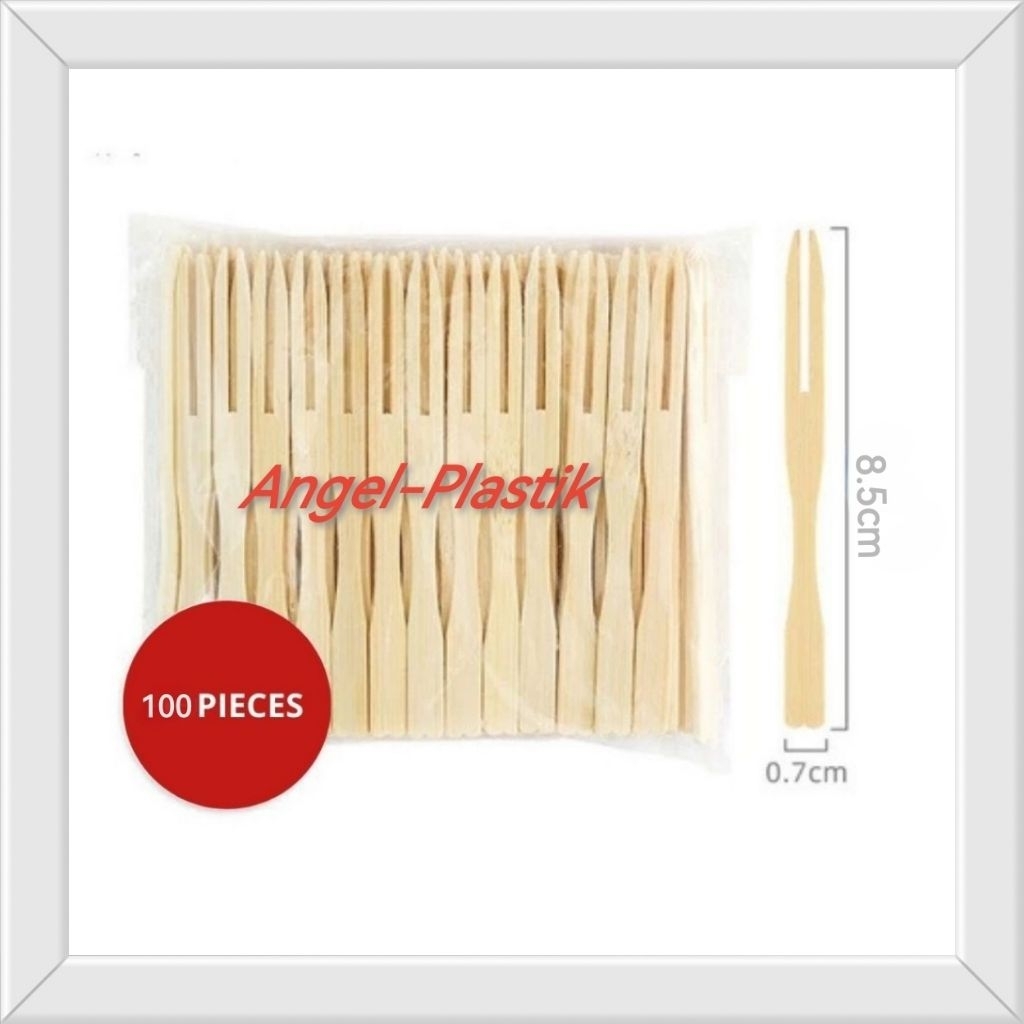 (100 ชิ้น) ATOZ BAMBOO FRUIT FORK / FRUIT CAKE DESSERT STICK (ผลไม้ BAMBOO
