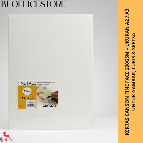 กระดาษหน้า Canson Fine 200gsm – ขนาด A2/A3 สําหรับการวาดภาพ วาดภาพ และร่าง