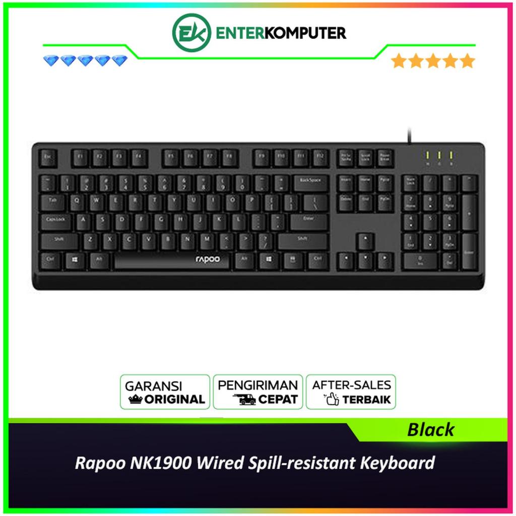 Rapoo NK1900 คีย์บอร์ดป้องกันการรั่วไหลแบบมีสาย