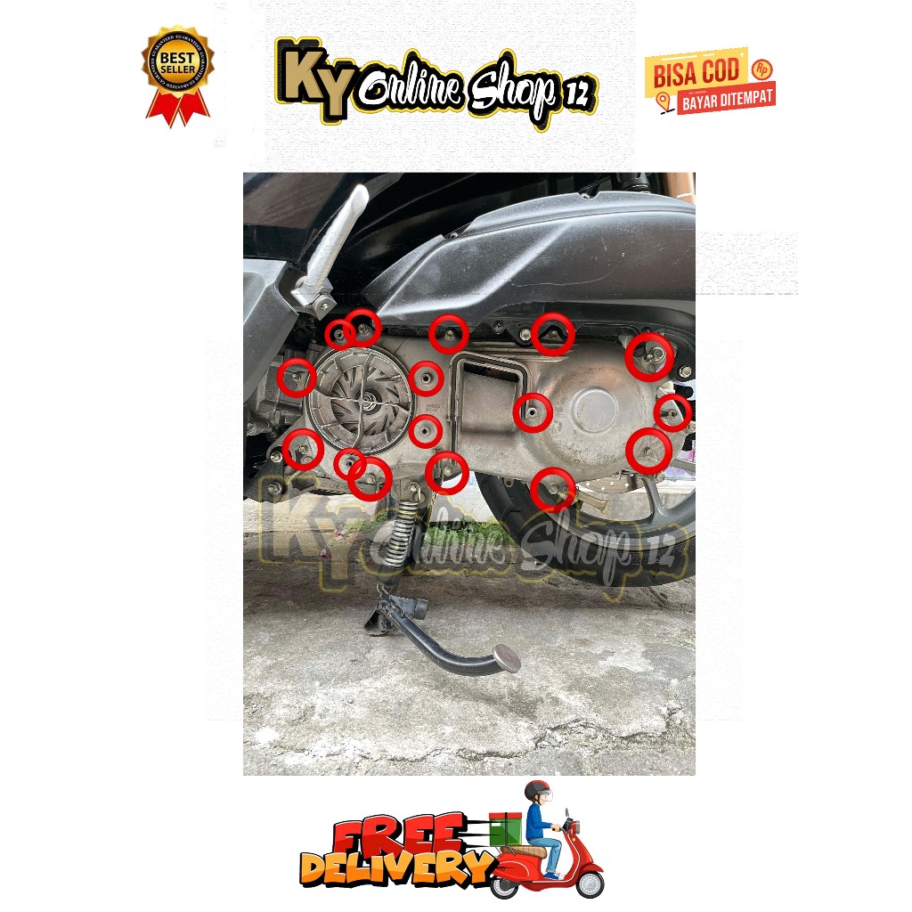 CVT BOLT BAKE 1 ชุด (16 BOLT) AEROX OLD NMAX NEW N-MAX OLD NEO LEXI TURBO YEAR 2016 - 2025 NEW YAMAH