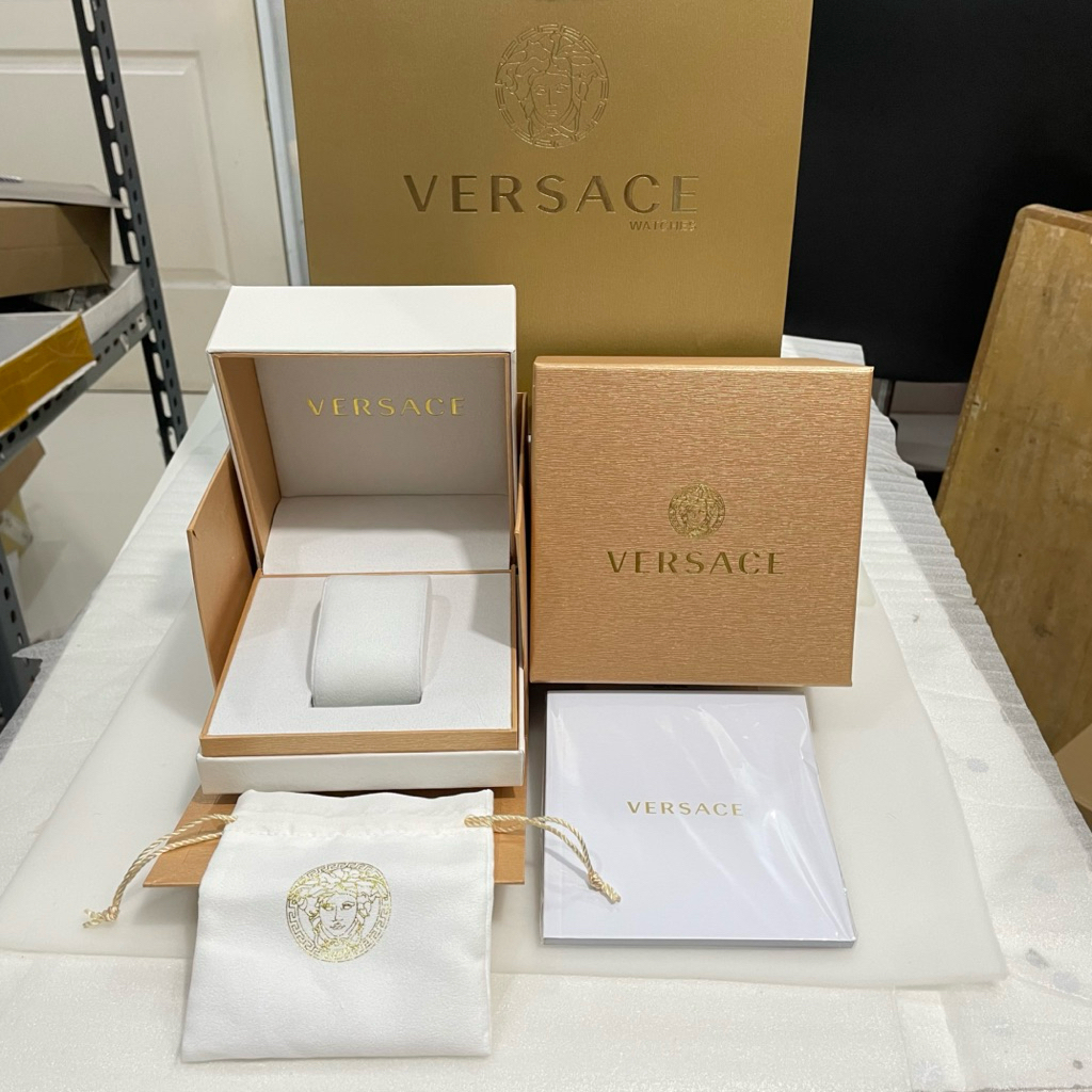 Versace Luxury Versase Watch Box Full Set Book, Pouch & Paperbag