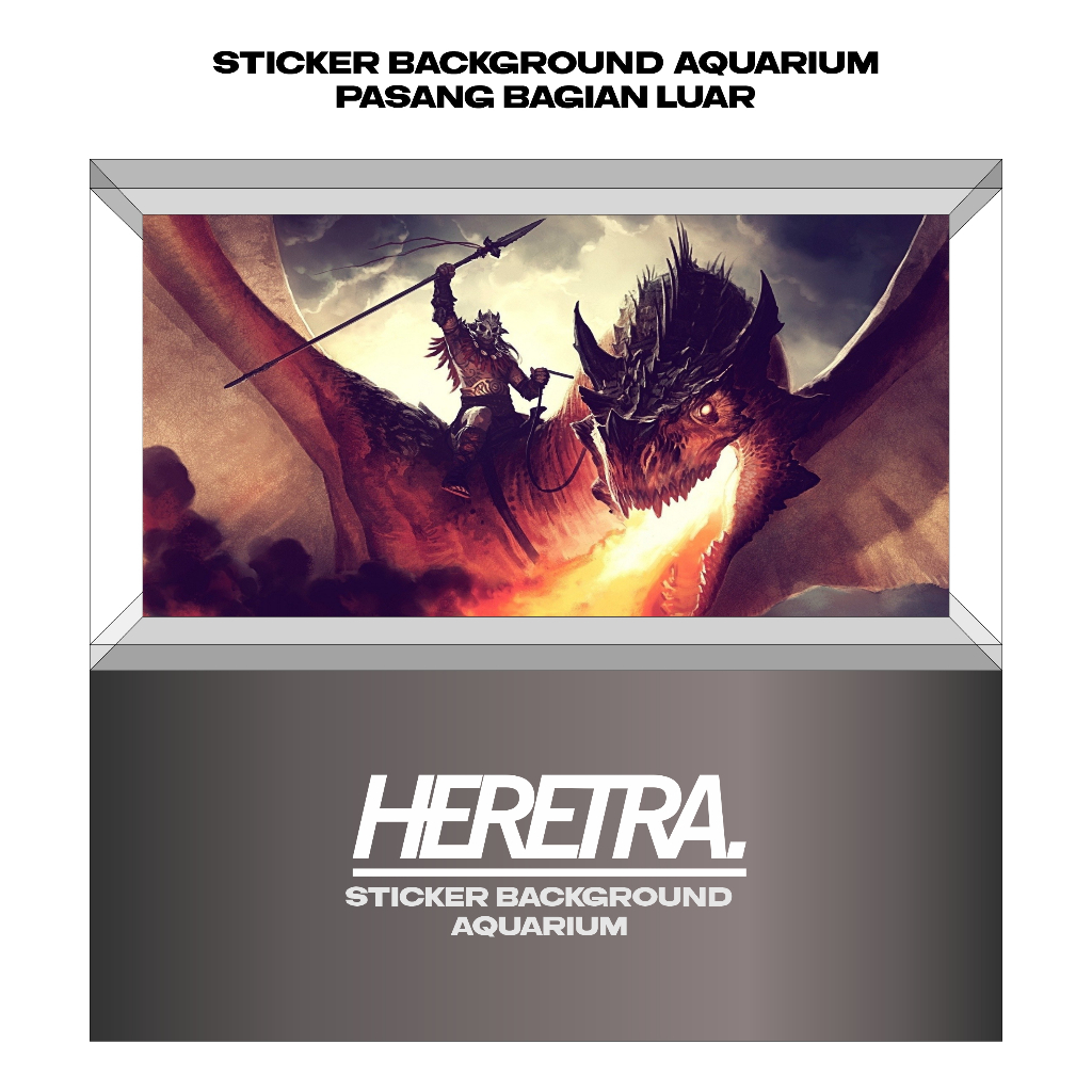 สติ๊กเกอร์ AQUARIUM, สติ๊กเกอร์ BACKGROUND, AQUARIUM WALLPAPER - DRAGON MOTIF - 8 ตัวแปร