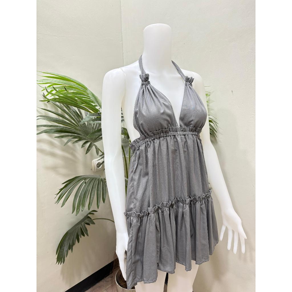 Ivy Dress Backless Mini Pyjamas Minji Dress Short Strap Women Casual Korean Style