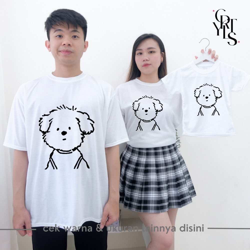 Carotyles ILLUS PUPPY เสื้อคู่ครอบครัวสําหรับผู้หญิง, เด็กผู้หญิง, เด็กผู้ชาย