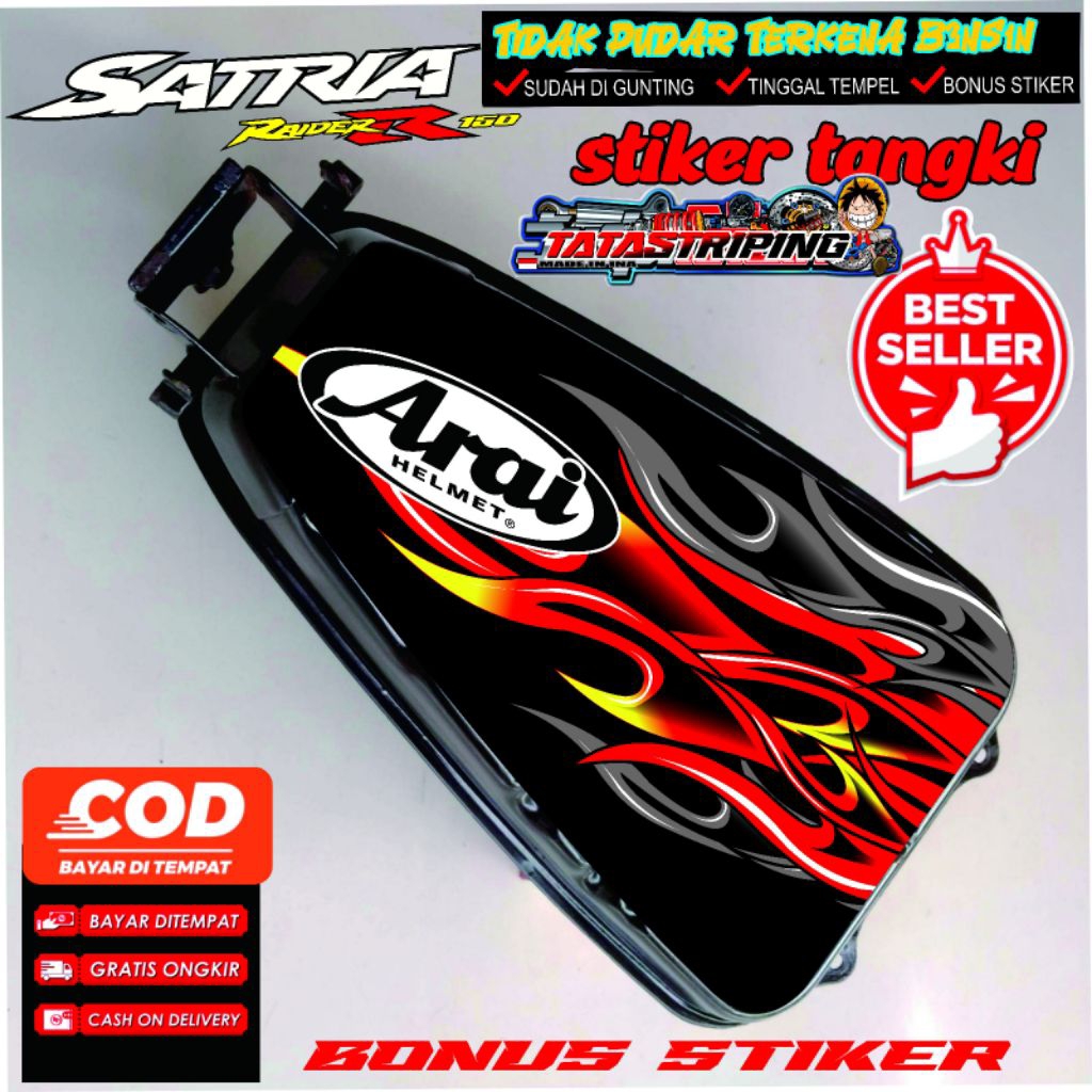 SATRIA F CARBON FACELIT TANK STICKER ARAI MODEL