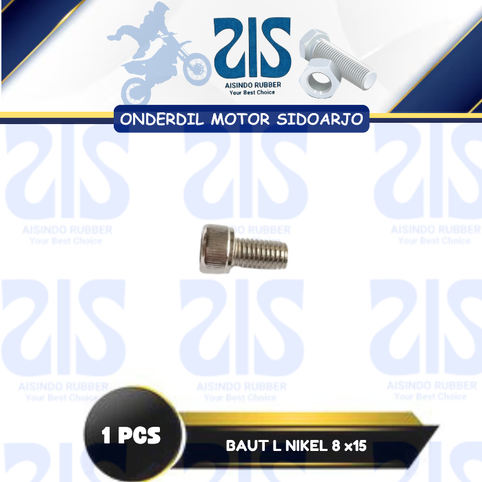 NICKEL L-BOLT 8 x 15 Bolt 12 L6 Key 8 mm x ยาว 15 mm