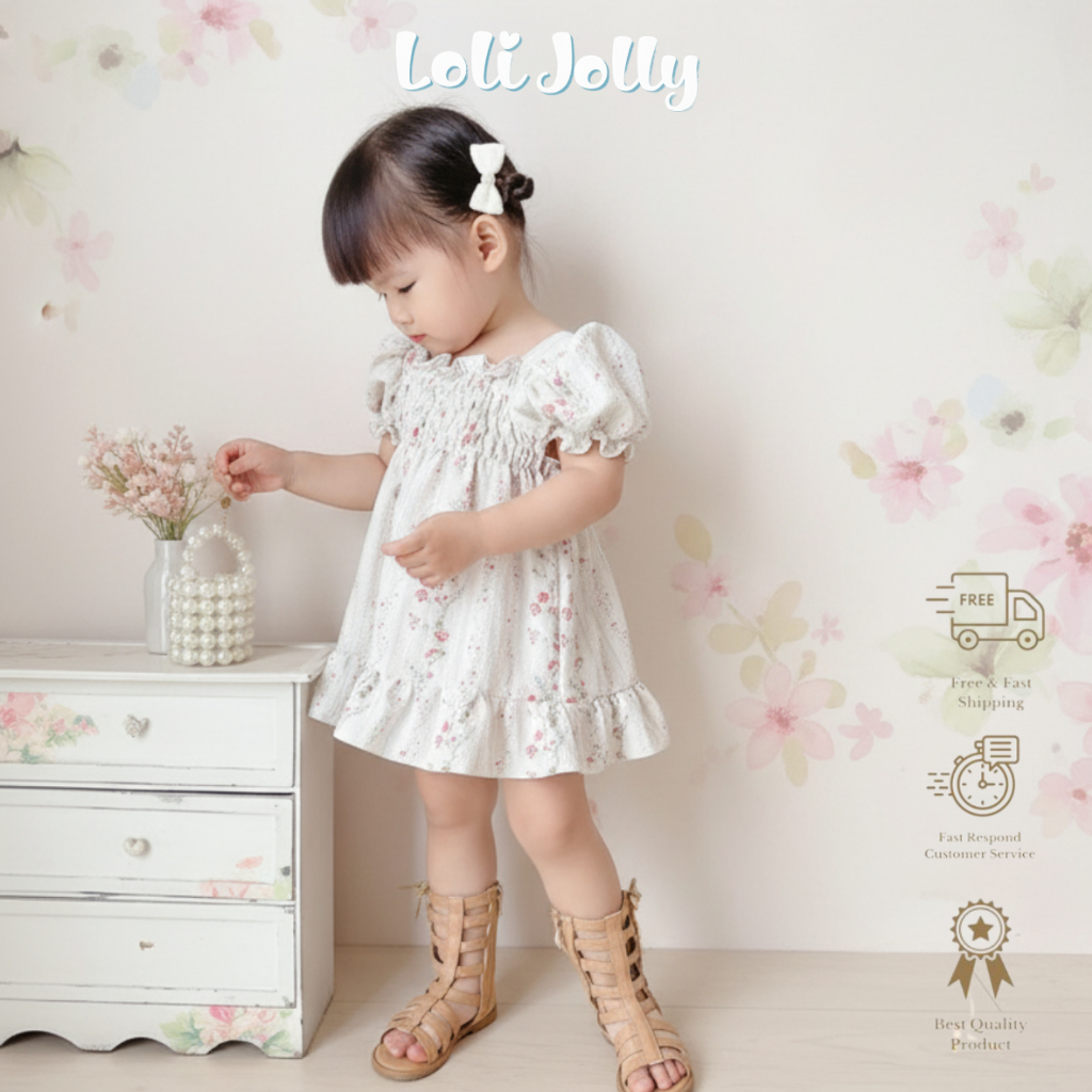 Vanilla Berry Jiyeon Baby Dress Floral Dress 0 - 3 ปี