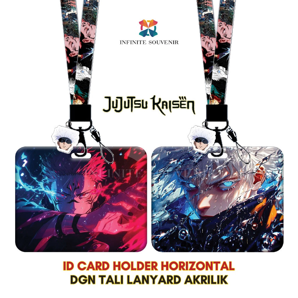 [N023] HORIZONTAL JUJUTSU KAISEN / ป้ายชื่อ ID Card Holder Satoru Gojo จี้อะคริลิคสายคล้องเชือกเส้นเล็ก