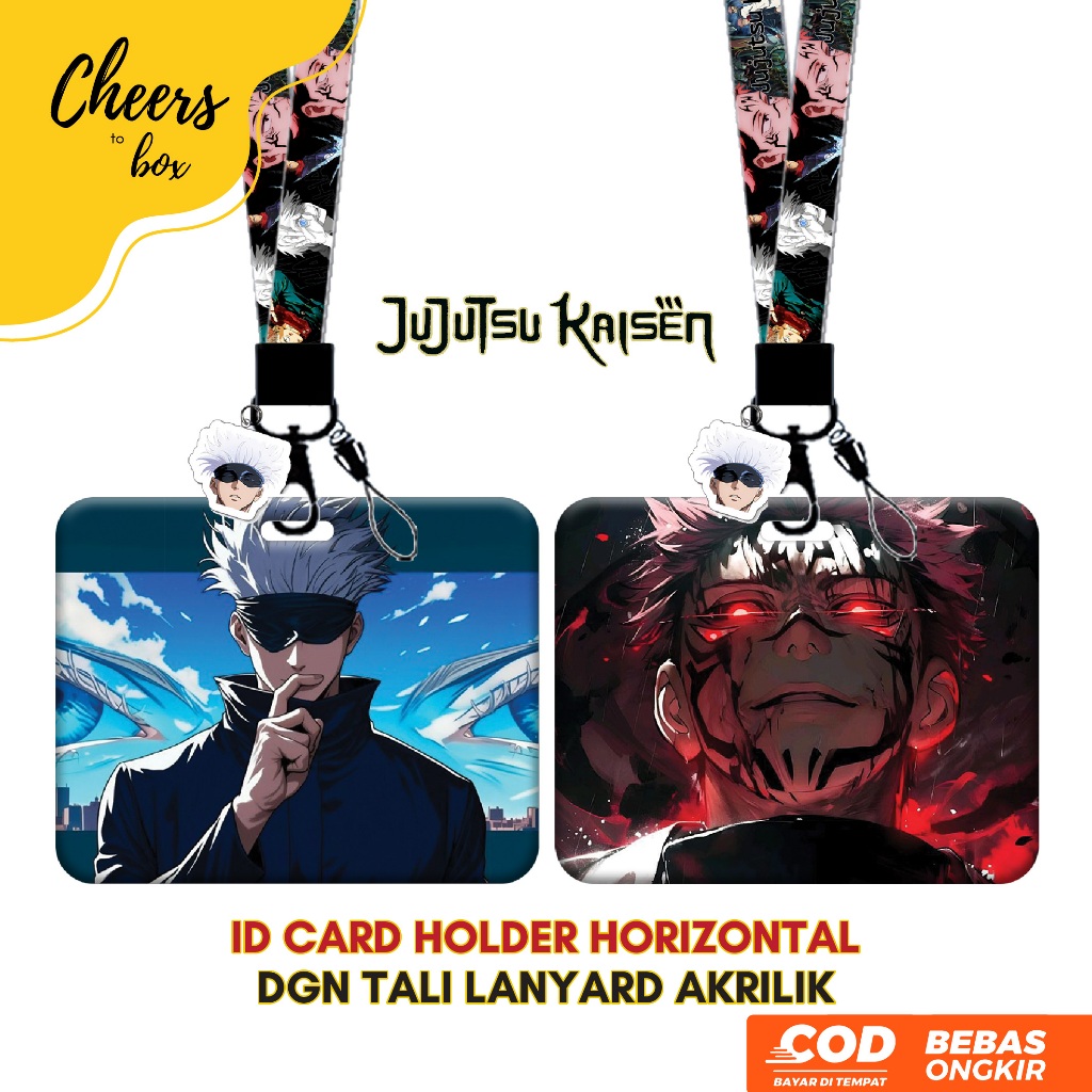 [N023] HORIZONTAL JUJUTSU KAISEN / ป้ายชื่อ ID Card Holder Satoru Gojo จี้อะคริลิคสายคล้องเชือกเส้นเล็ก