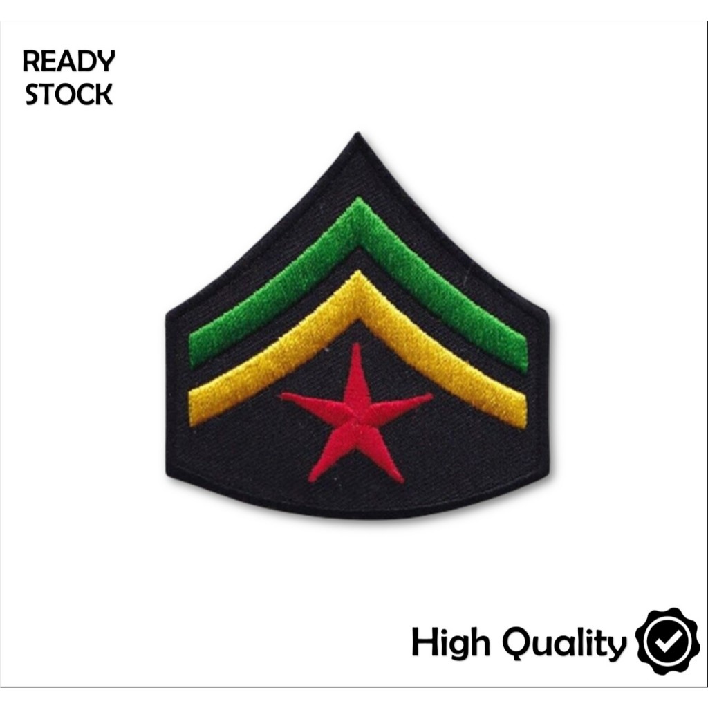 BEST QUALITY RASTA MUSIC STAR RANK EMMBROIDERY PATCH EMBLEM - BDS