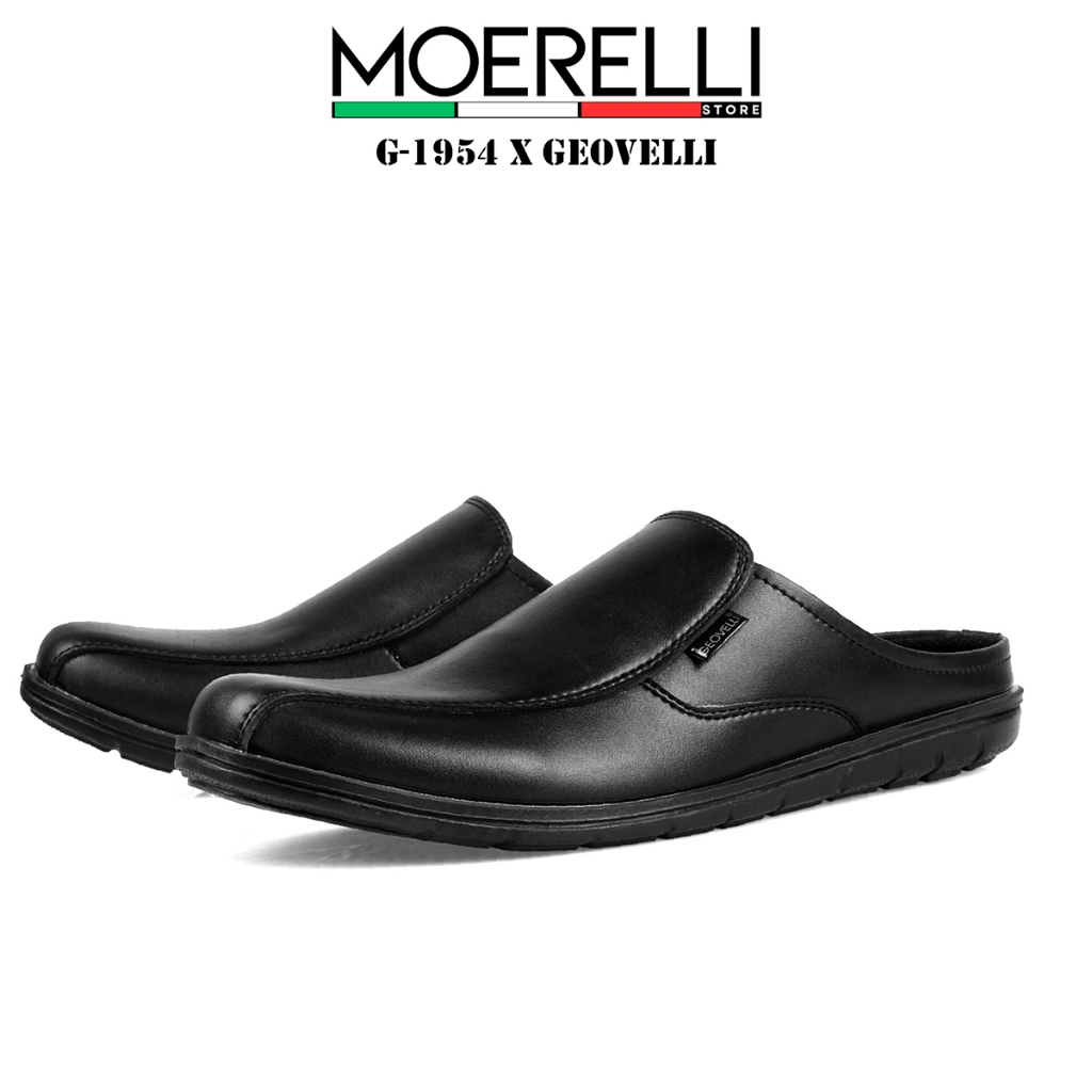 MOERELLI STORE - G19-1954 รองเท้าแตะ Bustong สําหรับผู้ชายสีดําเต็มรูปแบบแฟชั่นรองเท้าแตะแบบสวมคุณภา