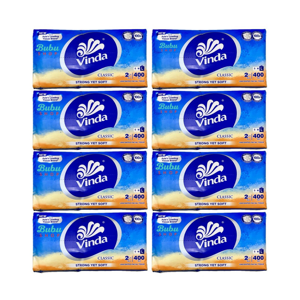 (แพ็ค 8 ชิ้น) Vinda 400 ชั้น ทิชชู่ 2 ชั้น (แพ็ค 8 ชิ้น)