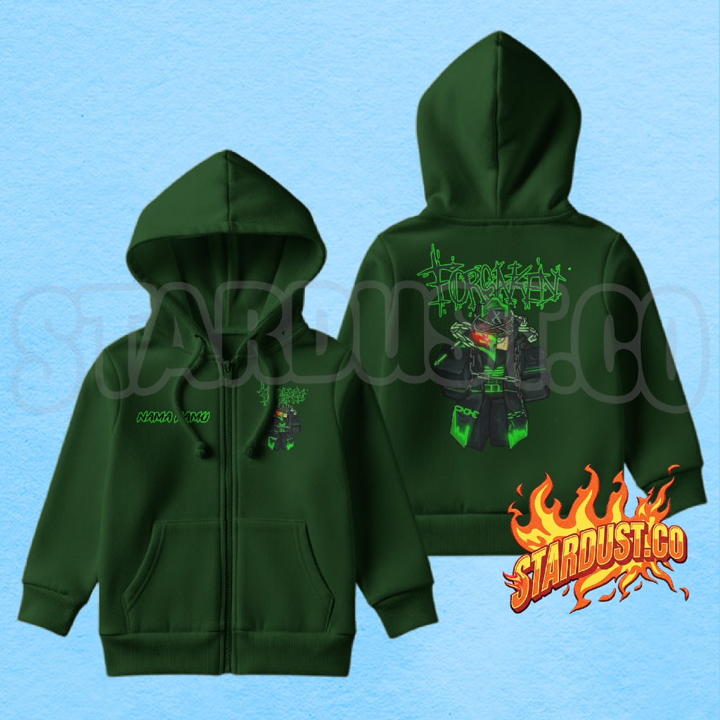 Roblox Forsaken Zipper Hoodie Jacket 1x1x1x1 ชื่อฟรี / Roblox Forsaken Zipper เสื้อแจ็คเก็ตเด็ก