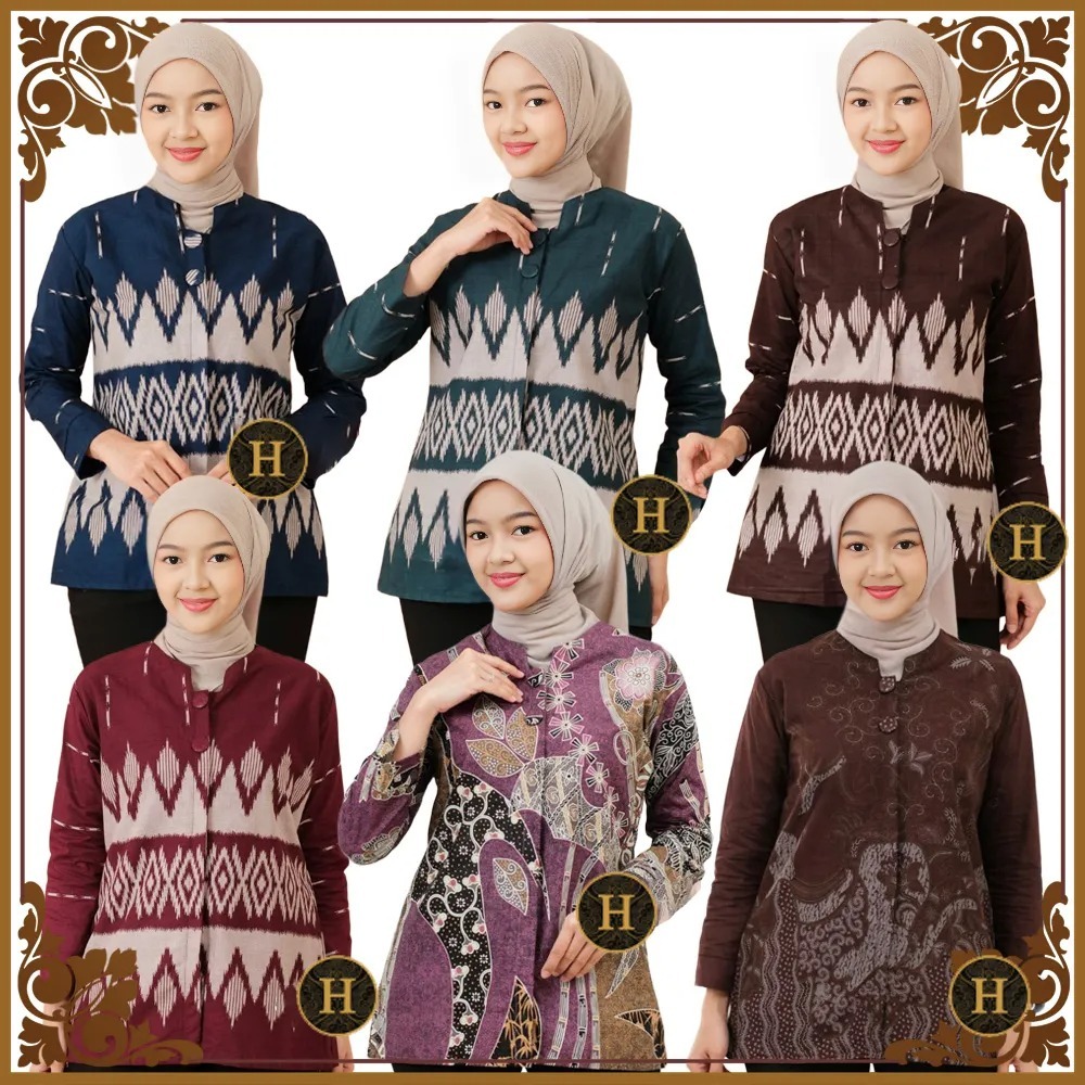 KATUN KEMEJA Amandha Cotton Batik Blouse/Shirt for Girls, Elementary, Middle,วัยรุ่น,XXXL Motif (79-