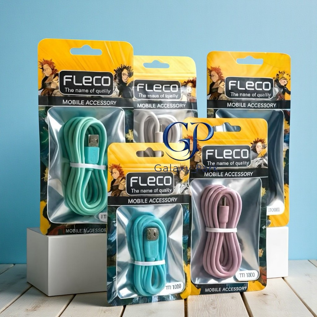 FLECO T-111 สายชาร์จ MICRO IPHONE TYPE C FLECO T-111 บรรจุภัณฑ์สายเคเบิลข้อมูลพลาสติก [GLX]