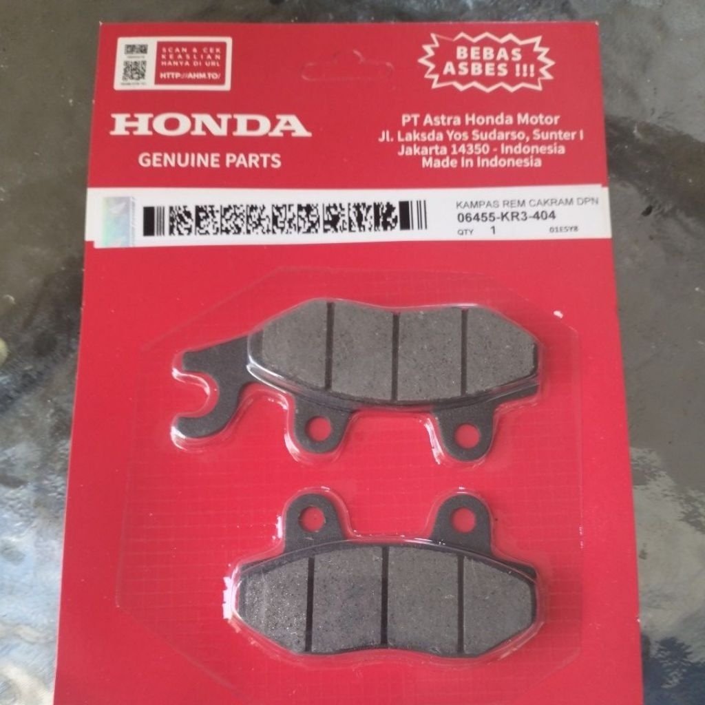 (PRICE 10 ชุด) DISPAD SUPRA X HONDA R จานดิสหน้า KARISMA HONDA 3mm
