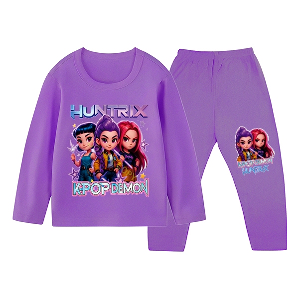 Demon Hunter KPOP ชุดนอนสําหรับเด็กผู้หญิงแขนยาว/ชุดนอนเด็กผู้หญิง 2070