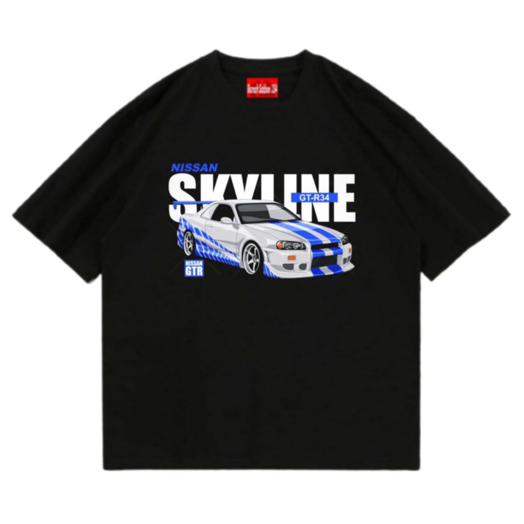 เสื้อยืด KATUN NISSAN SKYLINE ผ้าฝ้ายหวี 30s | เสื้อยืด PREMIUM Rap Tee | เสื้อยืดโอเวอร์ไซส์สีดําวิ