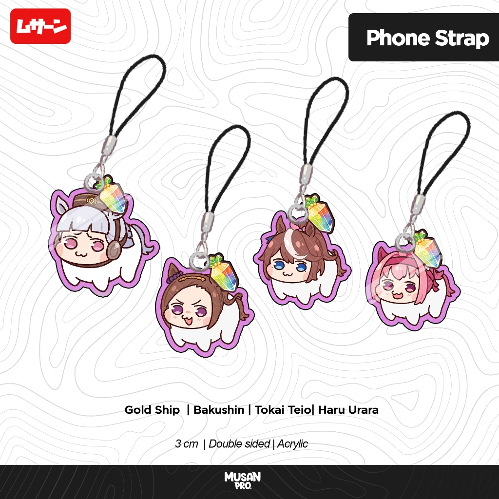 สายคล้องโทรศัพท์ เปลี่ยน HP UMA MUSUME - Goldship - Bakushin - Tokai Teio - Haru Urara - Musan - Fan