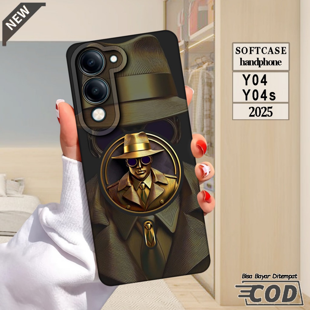 VIVO Y04S 4G 2025 ซิลิโคน - เคส VIVO Y04 _เคสใสสีดํา Softcase หนายืดหยุ่นวัสดุ