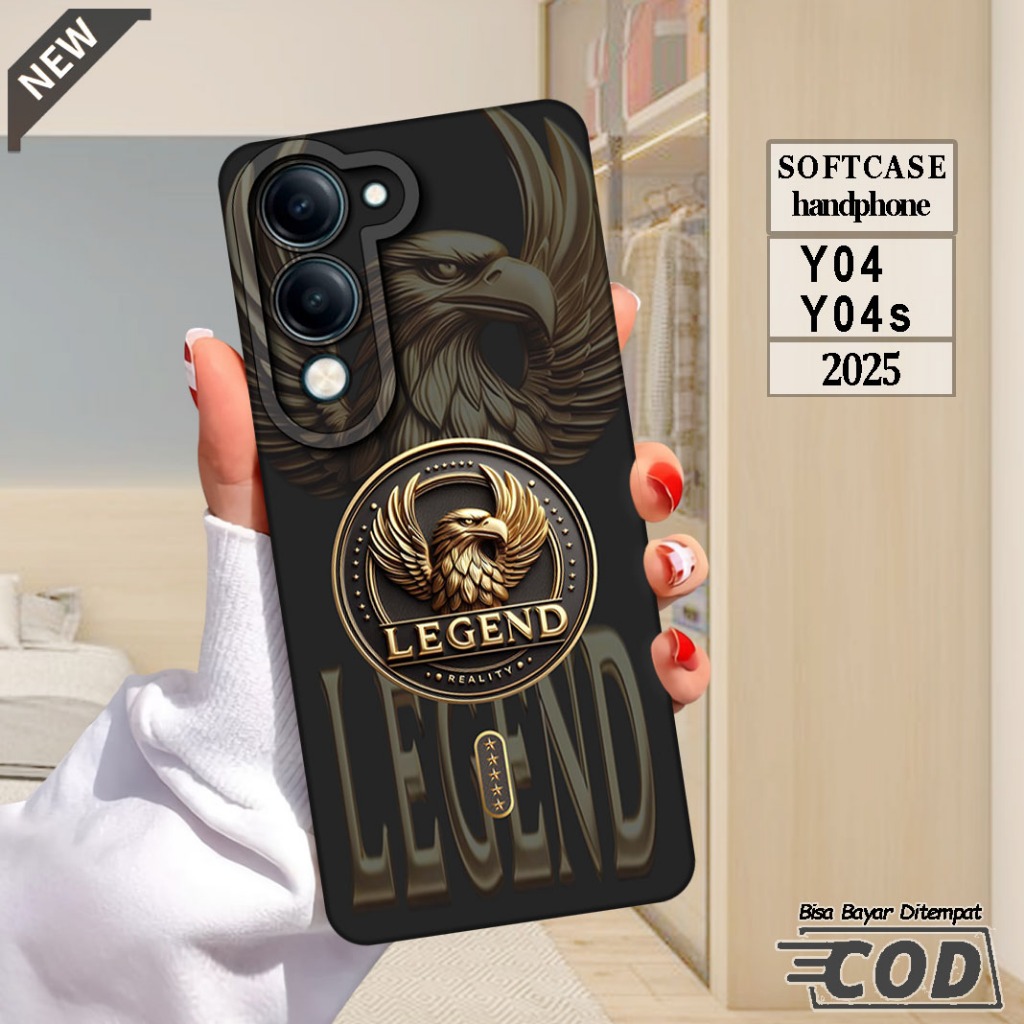 VIVO Y04S 4G 2025 ซิลิโคน - เคส VIVO Y04 _เคสใสสีดํา Softcase หนายืดหยุ่นวัสดุ