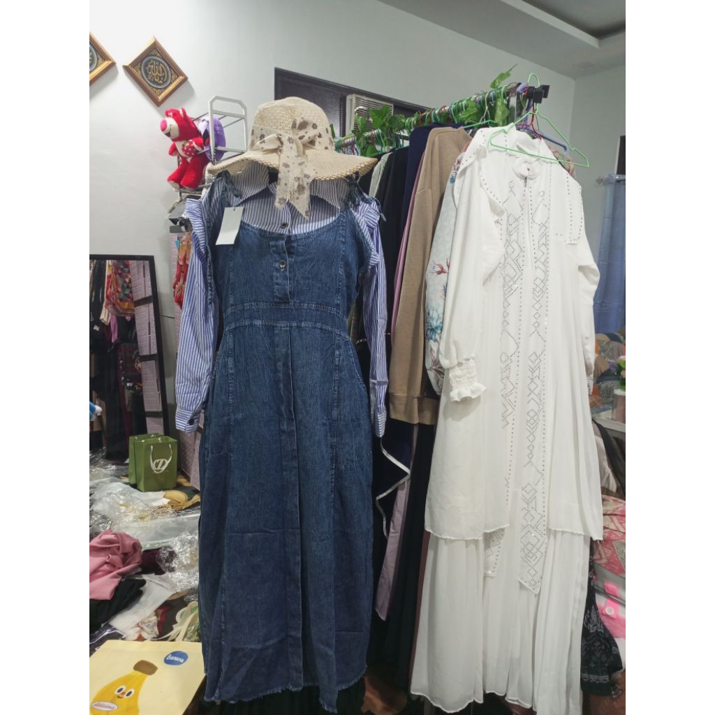 KATUN MIDI JEANS STRIPE MIX COTTON