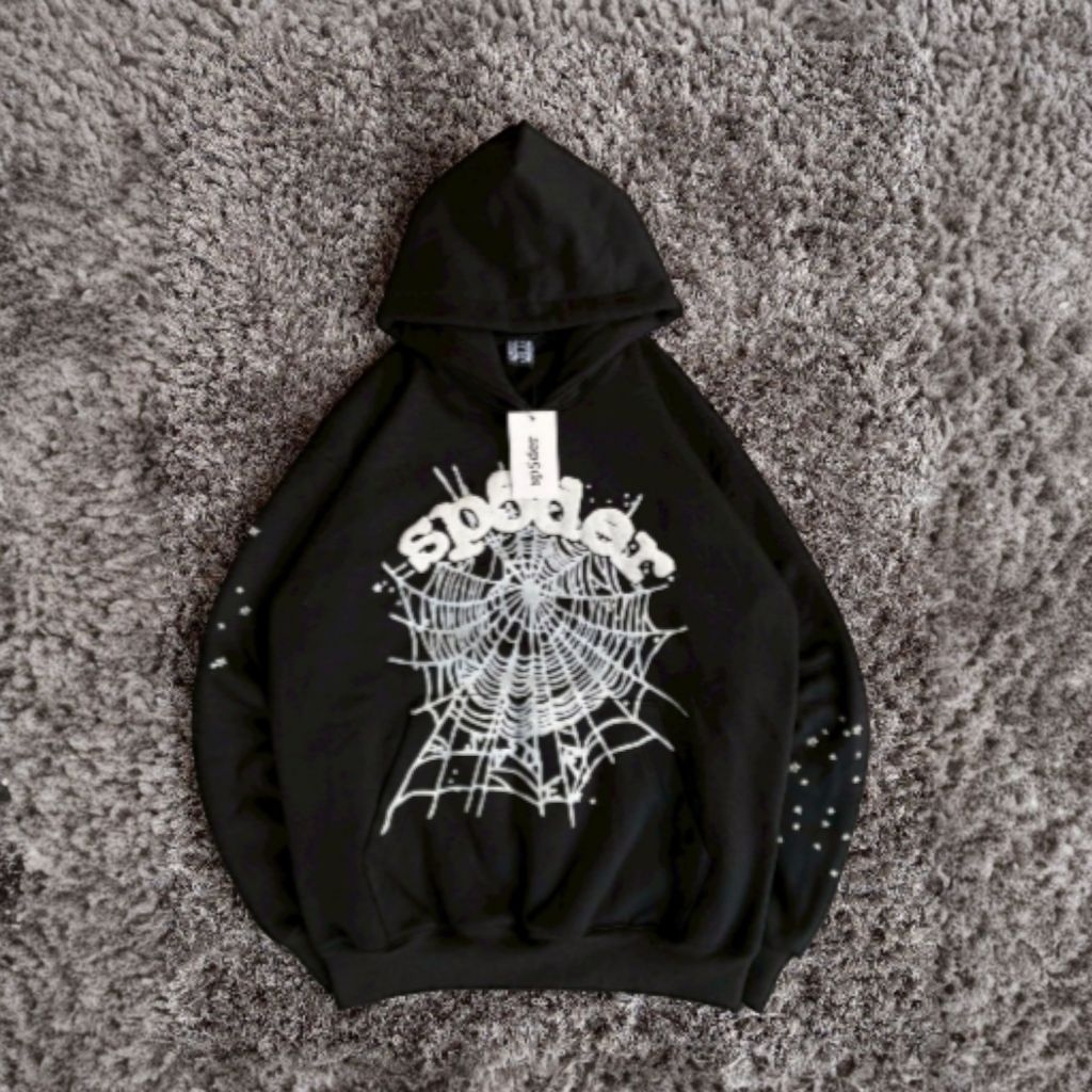 Hoodie เสื้อกันหนาว Sp5der Og Web Black/White Y2k Hip Hop Unisex Full Tag Premium คุณภาพสูง