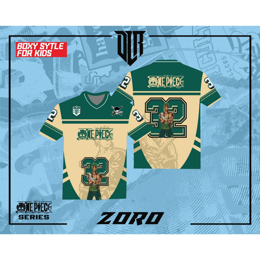 Z0R0 เด็กและผู้ใหญ่ Streetwear Jersey ประเภท 0ne ชิ้น Oversize Boxy Fit Retro Unisex Vintage Futsal 