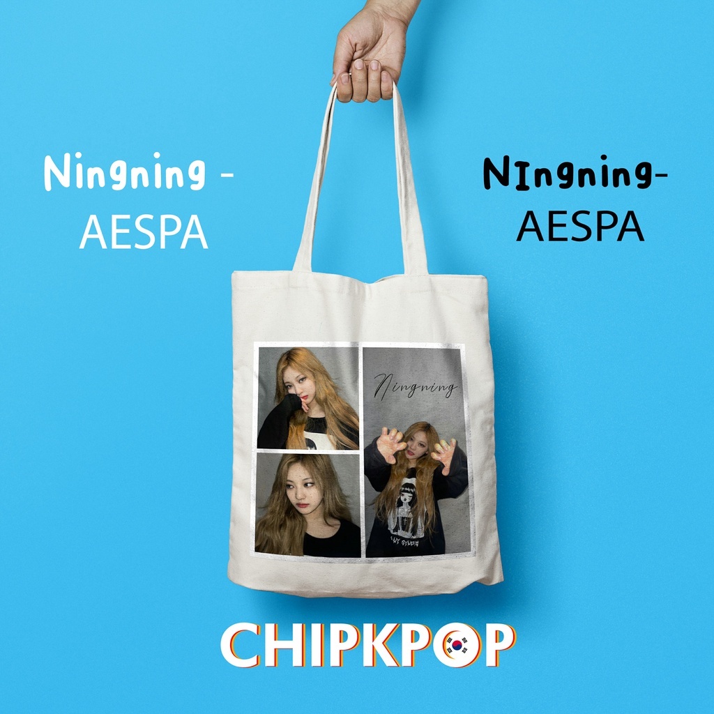 [NING AESPA PACKAGE SET] I TOTEBAG NING AESPA I TOTEBAG AESPA I BAG ALBUM I PHOTOCARD AESPA I PC AES
