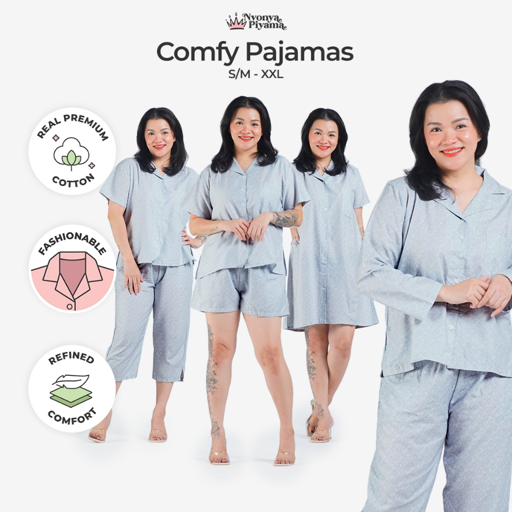 คุณนาง Comfy Pyjamas Cotton Set - Justine