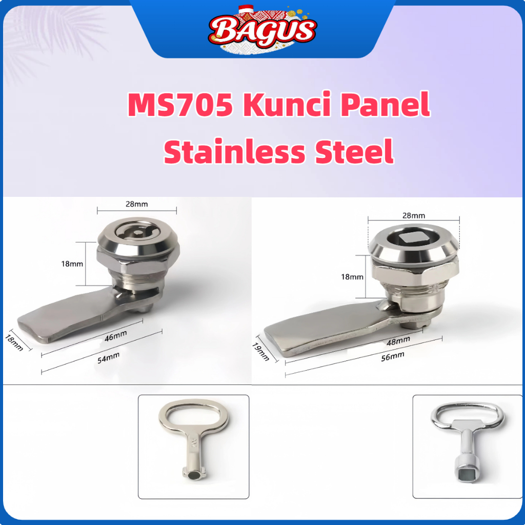 MS 705 สแตนเลส SUS-304 Universal ตู้ไฟฟ้าแผงล็อค Double Bit Cam Lock รุ่น 705-1/2/3 705-2s-2 Shiny C