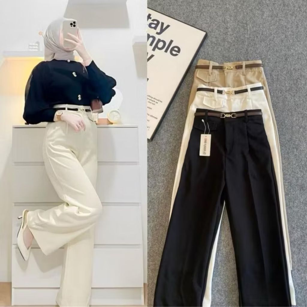 Oro Pants Knit - กางเกงทรงหลวมผู้หญิง - กางเกงผ้าถัก Oro สําหรับผู้หญิง - กางเกงสํานักงานถักผู้หญิง