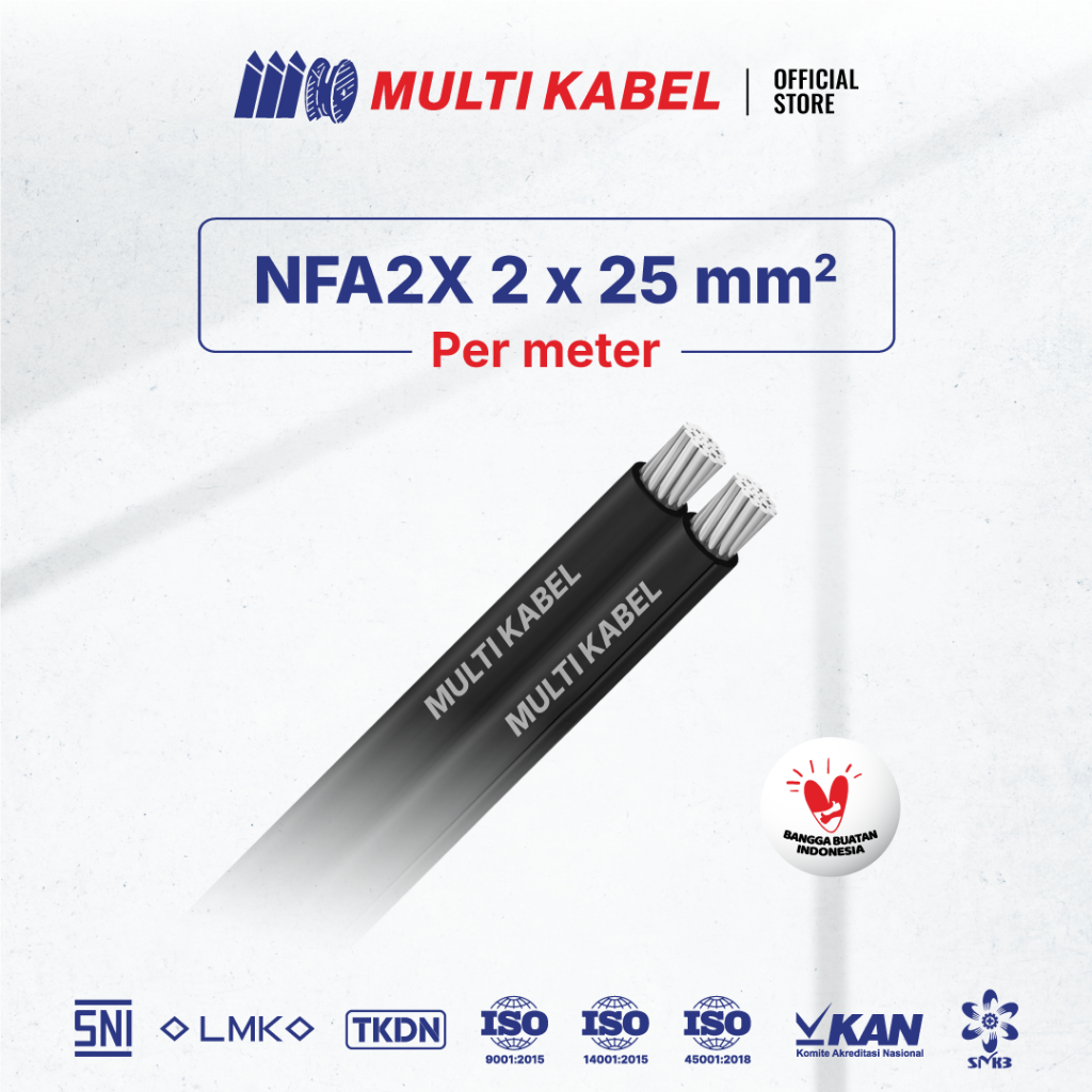 MULTI CABLE - สาย NFA2X 2x25mm2 - XLPE SPLN สายอลูมิเนียม - สีดํา - ต่อเมตร